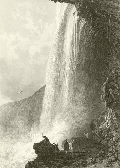 ホースシューフォール、ナイアガラ。英国の洞窟への入り口 作： Thomas Allom