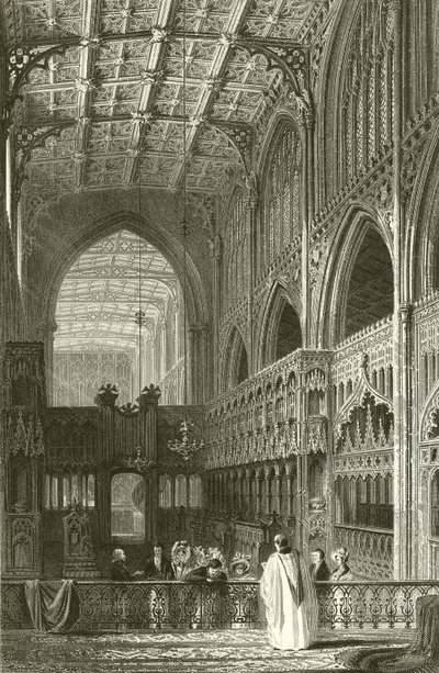 マンチェスター大学教会の内部 作： Thomas Allom
