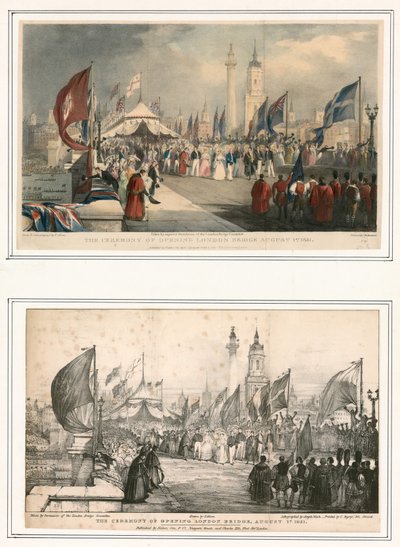 1831年8月1日、ロンドンブリッジの開通式 作： Thomas Allom