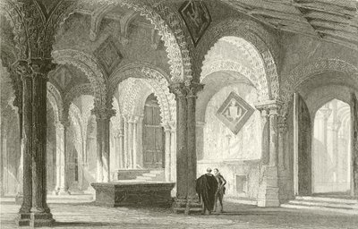 ダラム大聖堂のウエストエンド、ガリラヤ 作： Thomas Allom