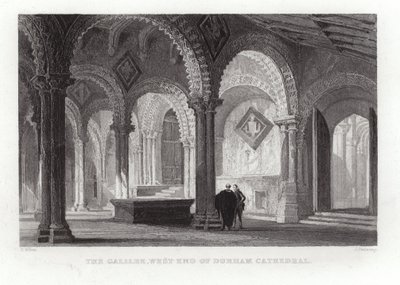 ダラム大聖堂の西端にあるガリラヤ 作： Thomas Allom