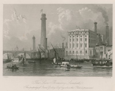 ランベスのライオン醸造所 作： Thomas Allom