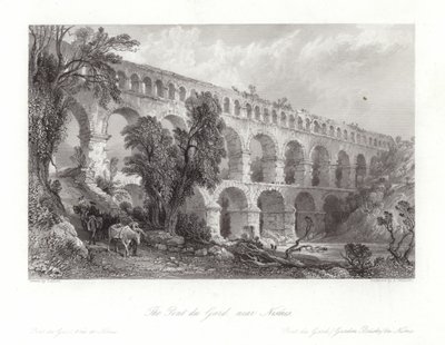 ニスメス近くのポンデュガール 作： Thomas Allom