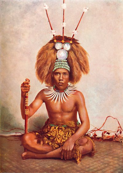 正式な衣装を着たサモアの首長、1902年 作： Thomas Andrew
