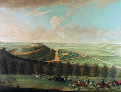 南西部からベルボア城を望む、フルクライのベルボアハント、1730年 作： Thomas Badeslade
