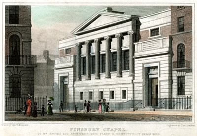フィンズベリーチャペル、ロンドン市、1827年。 作： Thomas Barber