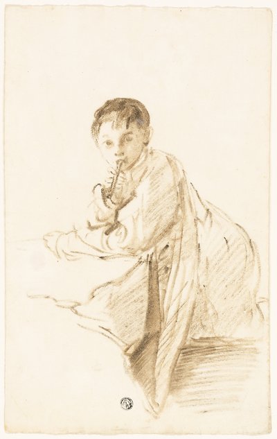 楽器を持つ子供 作： Thomas Barker