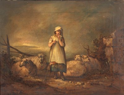 羊を飼うグロスターシャーガール 作： Thomas Barker of Bath