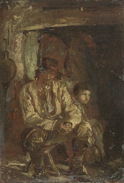 木こりとその息子（油彩・キャンバス） 作： Thomas Barker of Bath