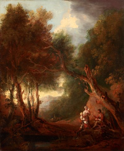 森の風景、秋の夕暮れ（油彩・キャンバス） 作： Thomas Barker of Bath