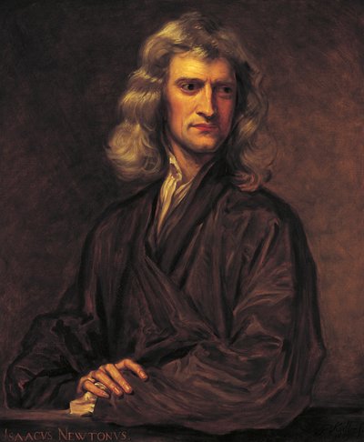 アイザック・ニュートンの肖像（1689年、ゴッドフリー・ネラー卿による原画の後 作： Thomas Barlow