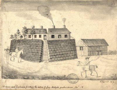 1819年、マンチェスターのオールドダイハウスとダイハウス（ペンとインクで紙の上を洗う） 作： Thomas Barritt
