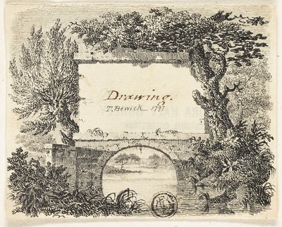 橋の木のあるビネット 作： Thomas Bewick