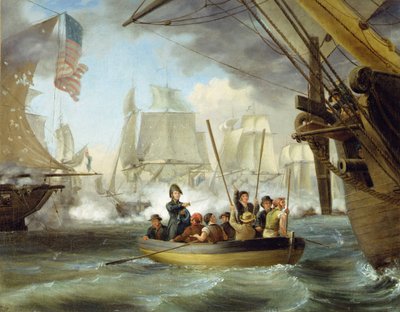 エリー湖畔の戦いでのペリー提督（油彩・キャンバス 作： Thomas Birch