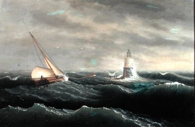 灯台（油彩・キャンバス） 作： Thomas Birch