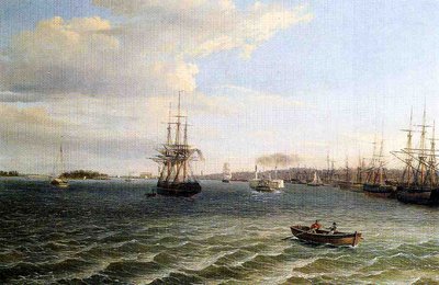 フィラデルフィアの眺め（油彩・キャンバス 作： Thomas Birch
