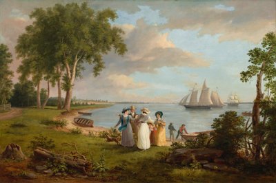 フィラデルフィア近くのデラウェアの眺め 作： Thomas Birch