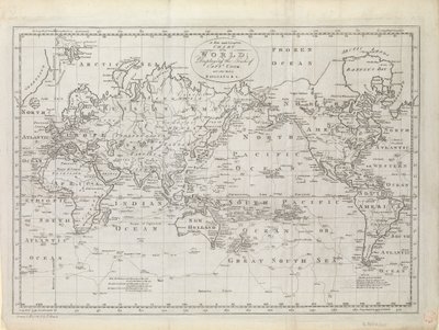 キャプテン・クックの足跡を示す世界地図 作： Thomas Bowen