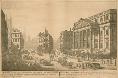 ロンドン市長の住居として任命された邸宅の眺め 作： Thomas Bowles