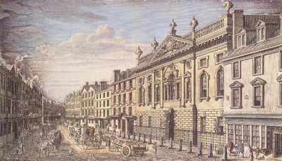 アイアンモンガーズ・ホールとフェンチャーチ・ストリート、I.ドナウェルの手による彫刻、1750年頃 作： Thomas Bowles