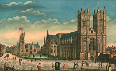 ウェストミンスター寺院とセントマーガレット教会、c1793。 作： Thomas Bowles