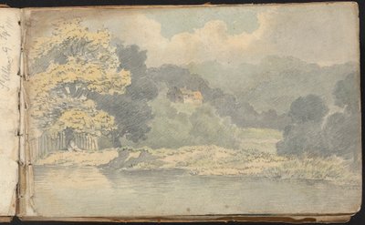 風景と人物研究のアルバム: セント オールバンズの近くの風景シーン 作： Thomas Bradshaw