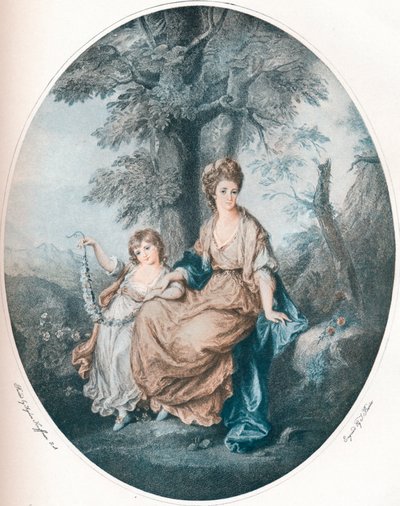 ラッシュアウト夫人と娘、1784年、1902年 作： Thomas Burke