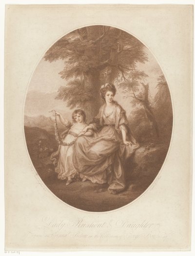 レベッカ・ノースウィック夫人と娘のアン・ラッシュアウトの肖像 Lady Rushout & Daughter (オブジェクトのタイトル) 作： Thomas Burke