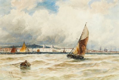 テムズ出身のグリニッジ病院と海軍大学（紙にトイレ） 作： Thomas Bush Hardy