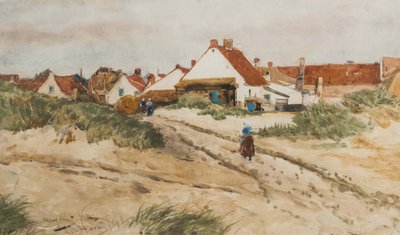 近づく日没、カトウェイク、オランダ、1894（紙にトイレ） 作： Thomas Bush Hardy
