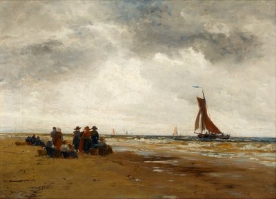 オランダの漁船が帰るのを待つ 作： Thomas Bush Hardy