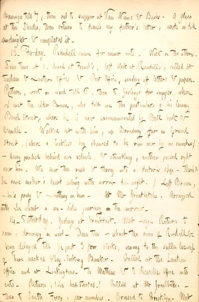 トーマス・バトラー・ガン・ダイアリー-第5巻16ページ、1852年8月12日～14日 作： Thomas Butler Gunn
