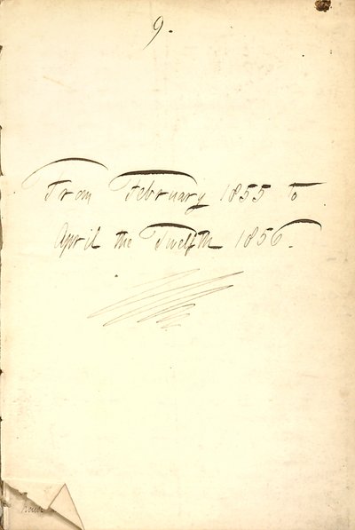 トーマス・バトラー・ガンのダイアリー-第7巻5ページ、1855年～1856年 作： Thomas Butler Gunn