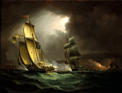 ブリッグに追われる密輸業者 作： Thomas Buttersworth