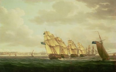 ネルソンは1797年7月、カディス沖の内陸艦隊との「セセウス」 作： Thomas Buttersworth