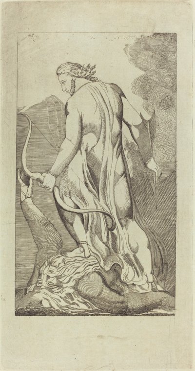 サタンを踏みにじるキリスト 作： Thomas Butts, Jr. after William Blake