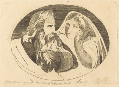 リアとコーデリア 作： Thomas Butts, Jr. after William Blake