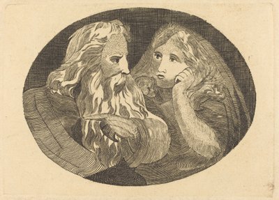 リアとコーデリア 作： Thomas Butts, Jr. after William Blake