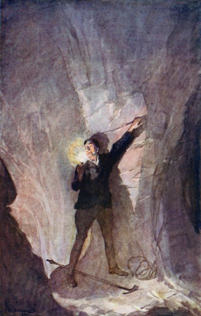 Illustration for A Journey to the Centre of the Earth by Jules Verne (colour litho)   1450360   ja       japanese Successfully Translated  Original: Detail from Assumption of Virgin, by Girolamo di Benvenuto (1470-1524) Translat: Detail from Assumption of  作： Thomas Cantrell Dugdale