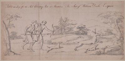 クワガタを狩る古典的な衣装を着た 2 人の人物 作： Thomas Carter