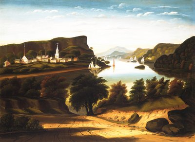 ジョージ湖とコールドウェルの村、カリフォルニア州。 1850年代。 作： Thomas Chambers