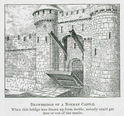 ノルマン城の跳ね橋（リトグラフ） 作： Thomas Charles Barfield