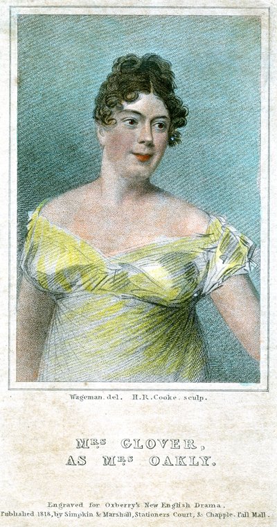 クローバー夫人、オークリー夫人、1818年 作： Thomas Charles Wageman