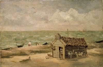 海辺の漁師小屋（19世紀初頭 作： Thomas Churchyard