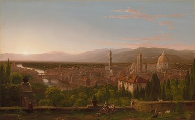 フィレンツェの景色。 1837 作： Thomas Cole