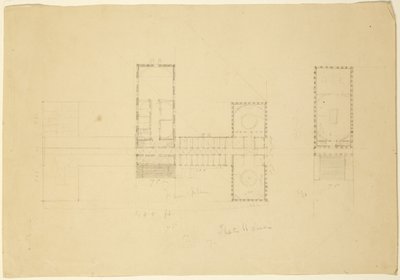 オハイオ州議会議事堂のグランドプラン、1838年頃 作： Thomas Cole