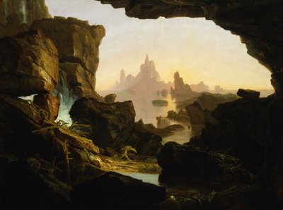 大洪水の水の沈静、1829年。 作： Thomas Cole