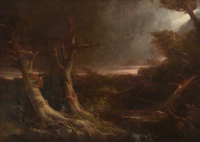 アメリカの森の竜巻 作： Thomas Cole