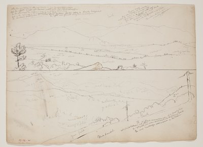 オシピー山脈方面の眺め；遠くの山々の眺め 作： Thomas Cole