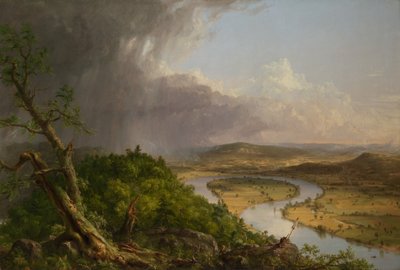 雷雨-オックスボー、1836年後、マサチューセッツ州ノーサンプトンのマウントホリヨークからの眺め。 作： Thomas Cole